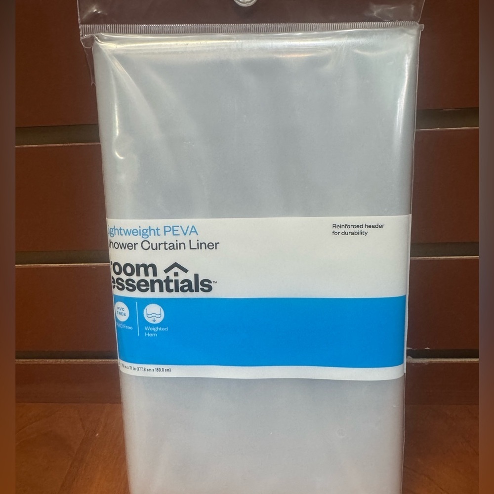 Room Essentials Clear PEVA Shower Curtain Liner